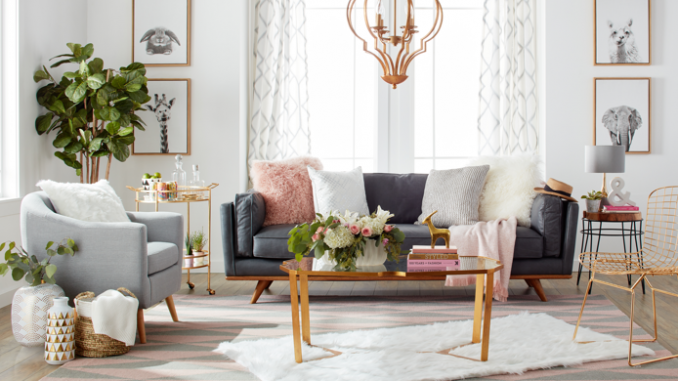 Image showing a simple living room with sofa and cushions.